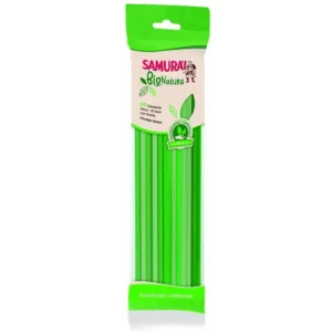 SAMURAI 40бр Сламки зелени, био 240х5 мм 3566SM01